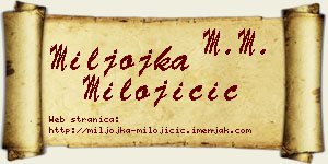 Miljojka Milojičić vizit kartica